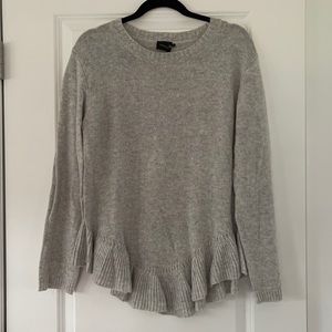 Cute Grey Sweater with ruffle hem